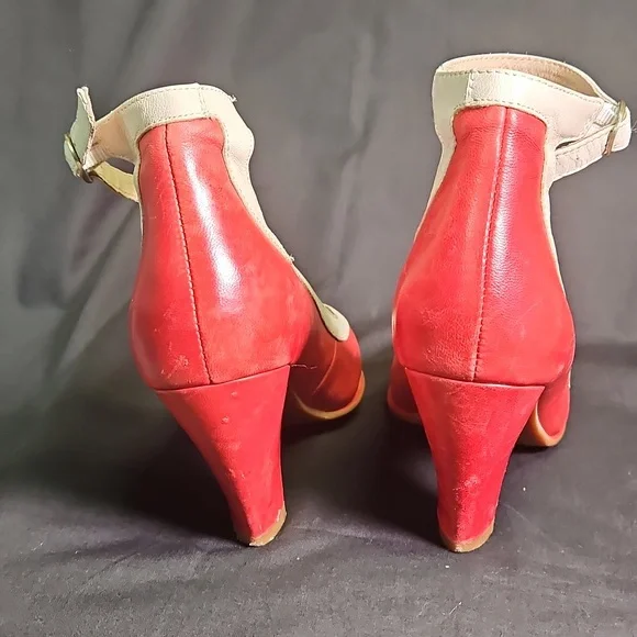Stylish Red and Cream Ankle Strap Women's Shoes by Miz Mooz - Picture 8 of 10